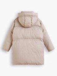 Levi´s Kurtka zimowa "Bubble" w kolorze beżowym rozmiar: L. Brązowe kurtki damskie na zimę, l, z aplikacjami, z puchu, bez kaptura. Za 285.49 zł.