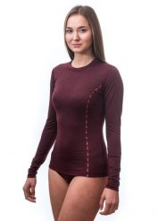 SENSOR Koszulka damska MERINO AIR TEE LS WOM port red-L. Czerwone t-shirty damskie Sensor, l, bez wzorów, z materiału, bez kołnierzyka. Za 199.40 zł.
