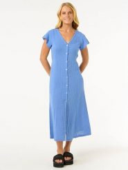 Rip Curl Sukienka "Premium Surf" w kolorze niebieskim rozmiar: L. Niebieskie sukienki damskie Rip Curl, na co dzień, l, bez wzorów, z bawełny, bez kołnierzyka, bez ramiączek, maxi, proste. Za 166.49 zł.