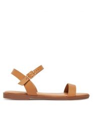 DeeZee Sandały MT3150-25S07 Beżowy. Brązowe sandały damskie DeeZee, bez wzorów, ze skóry, bez obcasa, na płaskiej podeszwie. Za 89.99 zł.