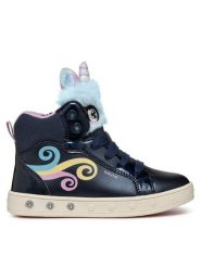 Geox Sneakersy J Skylin Girl J468WA 0NFBH C4243 D Granatowy. Niebieskie buty sportowe dziewczęce Geox, bez wzorów, ze skóry, bez zapięcia. Za 219.99 zł.