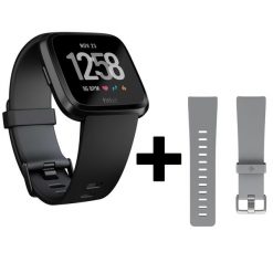 Second Life - Smartwatch Fitbit Versa + pasek. Czarne paski męskie FITBIT, z aplikacjami, klasyczne. Za 629.99 zł.