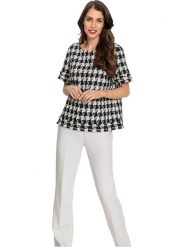 Heine Bluzka w kolorze kremowo-czarnym rozmiar: 38. Brązowe bluzki damskie Heine, bez wzorów, bez kołnierzyka, bez ramiączek. Za 69.99 zł.