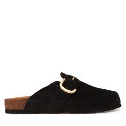 Klapki Tamaris. Czarne klapki damskie Tamaris, bez wzorów, bez obcasa. Za 259.99 zł.