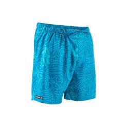 Spodenki surfing krótkie BBS 100 Labyrinthe męskie. Niebieskie szorty męskie OLAIAN, z materiału, bez kołnierzyka. W wyprzedaży za 19.99 zł.