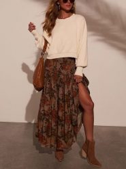 LA Angels Spódnica w kolorze jasnobrązowym rozmiar: M. Brązowe spódniczki damskie LA Angels, m, bez wzorów, maxi. Za 187.52 zł.