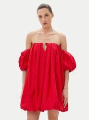 PINKO Sukienka letnia 105211 A2LD Czerwony Regular Fit. Czerwone sukienki damskie Pinko, na lato, l, bez wzorów, z bawełny, bez kołnierzyka, bez ramiączek. Za 1,329.00 zł.