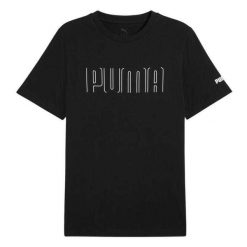 Męska Graficzna Koszulka Sportowa. Czarne t-shirty sportowe męskie Puma, m, bez ramiączek, trekkingowe. Za 120.99 zł.