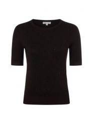 Marie Lund sweter z krótkim rękawem Kobiety wiskoza brązowy, S. Brązowe swetry klasyczne damskie Marie Lund, s, z dzianiny, bez kołnierzyka. Za 149.95 zł.