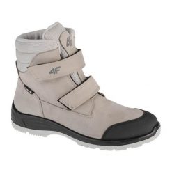 Buty 4F Trek HJZ21-JOBMW250-26S szare. Szare buty sportowe chłopięce z gumy, bez zapięcia. Za 378.74 zł.