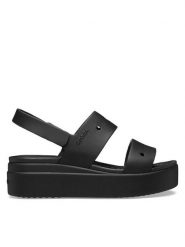 Crocs Sandały Brooklyn 4U 210676 Czarny. Czarne sandały damskie Crocs, bez wzorów, z tworzywa sztucznego, bez obcasa, na płaskiej podeszwie. Za 259.99 zł.