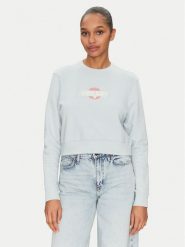 Guess Jeans Bluza W5GQ20 K68I4 Błękitny Regular Fit. Niebieskie bluzy bez kaptura damskie Guess Jeans, s, z bawełny. Za 169.99 zł.