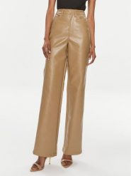 ROTATE Spodnie z imitacji skóry 1121432512 Brązowy Regular Fit. Brązowe spodnie materiałowe damskie ROTATE, bez wzorów, ze skóry. Za 799.99 zł.