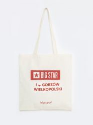 Torba bawełniana unisex Gorzów Wielkopolski 102. Białe torebki klasyczne damskie Big Star, z aplikacjami, z bawełny, z nadrukiem, bez dodatków. Za 4.99 zł.