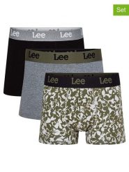 LEE Underwear Bokserki (3 pary) "Reo" w kolorze oliwkowo-czarno-szarym rozmiar: L. Brązowe bokserki męskie LEE Underwear, bez wzorów. Za 139.95 zł.