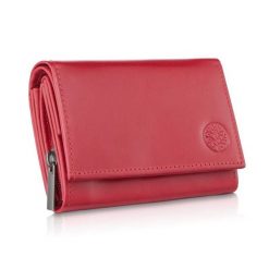 Portfel skórzany BETLEWSKI czerwony BPD-NVTC-11 RED. Czerwone portfele damskie Betlewski, bez wzorów, ze skóry. Za 135.99 zł.