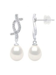 Mitzuko Srebrne kolczyki-wkrętki z perłami rozmiar: onesize. Szare kolczyki damskie Mitzuko, z cyrkonią, srebrne. Za 329.45 zł.