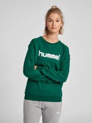 Bluza do piłki ręcznej damska Hummel Go Cotton Logo Sweatshirt Woman. Niebieskie bluzy z kapturem damskie HUMMEL, s, z bawełny. Za 165.40 zł.