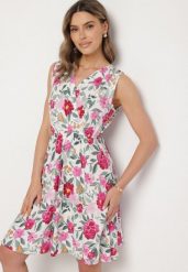 Różowa Kwiatowa Sukienka z Bawełną i Kopertowy Dekoltem Lumolisse. Czerwone sukienki damskie Born2be, na co dzień, m, bez wzorów, z bawełny, eleganckie, bez kołnierzyka, bez ramiączek, mini, kopertowe. W wyprzedaży za 43.99 zł.