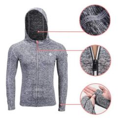 Bluza rowerowa z kapturem ROCKBROS LKW007 M. Szare bluzy z kapturem męskie ROCKBROS, na jesień, l, z materiału. Za 80.00 zł.