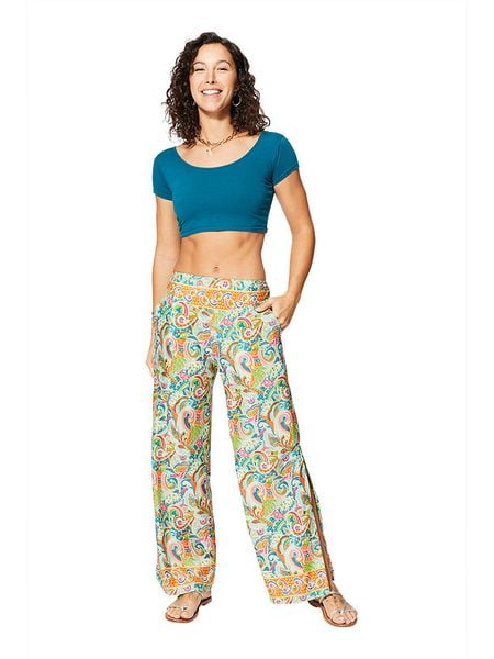 Aller Simplement Spodnie ze wzorem rozmiar: 34/36. Spodnie materiałowe damskie Aller Simplement, bez wzorów, z materiału, klasyczne, z podwyższonym stanem. Za 56.99 zł.