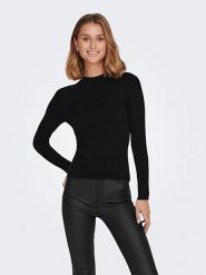 JDY Sweter w kolorze czarnym rozmiar: XL. Czarne golfy damskie JDY, xl, bez wzorów, ze splotem, bez ramiączek. Za 61.46 zł.
