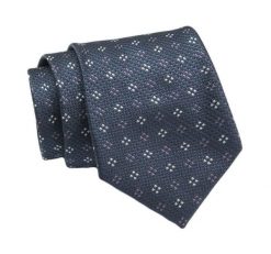 Klasyczny Krawat, Granatowy w Drobny Wzór, Męski, 7cm -Angelo di Monti. Niebieskie krawaty i muchy męskie Angelo di Monti, bez wzorów, z tkaniny, eleganckie. Za 45.00 zł.