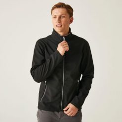 Softshell roboczy męski Ascender. Czarne kurtki softshell damskie Regatta, m, bez wzorów, z materiału, bez kaptura. Za 196.00 zł.