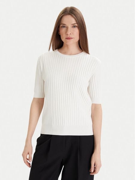 Tatuum Sweter Bazo T2501.046 Écru Regular Fit. Białe swetry klasyczne damskie Tatuum, m, z bawełny, bez kołnierzyka. Za 122.99 zł.
