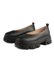 Loft37 Skórzane baleriny "Straight Up" w kolorze czarnym rozmiar: 36. Czarne baleriny damskie loft37, bez wzorów, bez obcasa, na platformie. Za 347.99 zł.