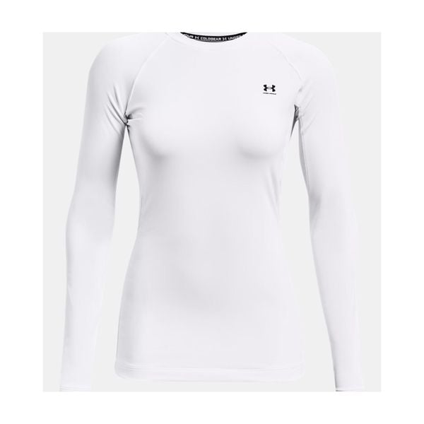 Bluza damska Under Armour ColdGear Authentics Crew. Białe bluzy sportowe damskie Under Armour, l, bez wzorów, z materiału, bez ramiączek, długie, bez kaptura. Za 262.81 zł.