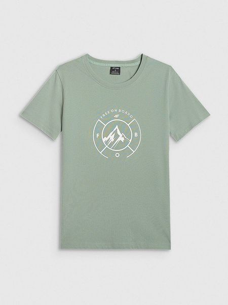 4F Koszulka w kolorze zielonym rozmiar: XXL. Zielone bluzki damskie 4f, xxl, bez wzorów, z bawełny, bez kołnierzyka, bez ramiączek. Za 56.66 zł.