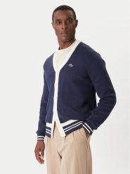 Lacoste Kardigan AH7725 Granatowy Regular Fit. Niebieskie kardigany męskie Lacoste, m, bez wzorów, z bawełny, bez kołnierzyka. Za 869.99 zł.