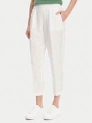 United Colors Of Benetton Spodnie materiałowe 4AGH558X5 Écru Straight Fit. Spodnie materiałowe damskie United Colors Of Benetton, bez wzorów, ze lnu. Za 169.99 zł.
