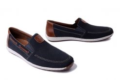 RIEKER 08866-15 blue, półbuty męskie. Niebieskie półbuty męskie Rieker, na lato, bez zapięcia. Za 230.93 zł.