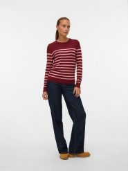 ONLY Sweter w kolorze bordowo-jasnoróżowym rozmiar: XS. Czerwone swetry klasyczne damskie Only, xs, bez kołnierzyka. Za 88.02 zł.