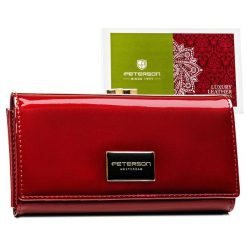 Portfel damski Peterson PTN PH24-FO-1-SH czerwony. Czerwone portfele damskie Peterson, bez wzorów, ze skóry. Za 159.99 zł.