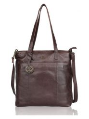 Bellicci Skórzany shopper bag "Charon" w kolorze ciemnobrązowym - 33 x 38 x 10,5 cm rozmiar: onesize. Brązowe torby na laptopa damskie Bellicci, bez wzorów, z materiału. Za 294.45 zł.