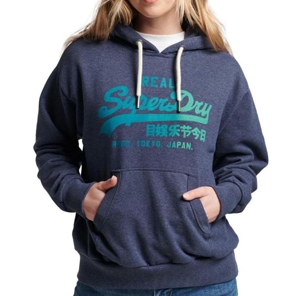 Damska bluza z kapturem ton w ton Superdry Vintage Logo. Niebieskie bluzy z kapturem damskie Superdry., s, z bawełny. Za 375.25 zł.