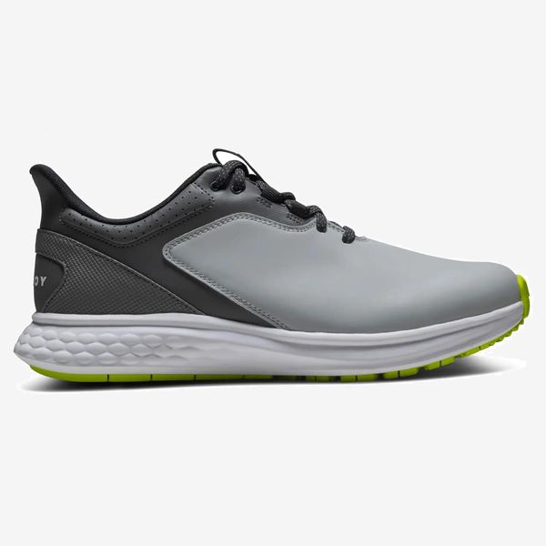 Buty do golfa męskie Pulse szaro-żółte. Szare buty sportowe na co dzień męskie FOOTJOY, z materiału, bez zapięcia, na golfa. Za 579.99 zł.