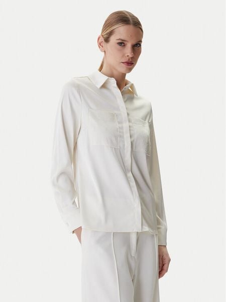 Guess Koszula W5RH40 WFQC2 Écru Regular Fit. Koszule damskie Guess, xl, z aplikacjami, z syntetyku, bez kołnierzyka, bez ramiączek. Za 479.99 zł.