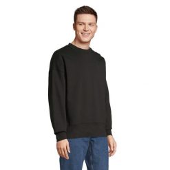 Bluza Z Okrągłym Dekoltem Dla Dorosłych Unisex Authentic. Czarne bluzy sportowe damskie SOL'S, l, bez wzorów, z bawełny, bez ramiączek, długie, z kapturem. Za 209.99 zł.