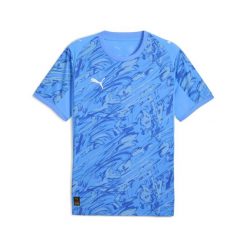 Koszulka Puma. Niebieskie t-shirty sportowe męskie Puma, l, bez ramiączek, do piłki nożnej. Za 417.35 zł.