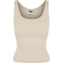 Tank Top Damski Prążkowana Ekologiczny Basic 2pak. Brązowe topy damskie Urban Classics, xl, bez wzorów, prążkowane, bez kołnierzyka. Za 97.99 zł.