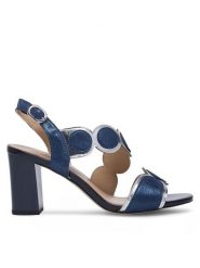 Lasocki Sandały WYL3119-2Z Granatowy. Niebieskie sandały damskie Lasocki, bez wzorów, ze skóry, bez obcasa, na słupku. Za 159.99 zł.