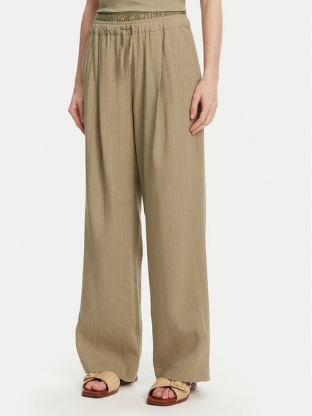 Marella Spodnie materiałowe Fred 2513131085 Zielony Wide Leg. Zielone spodnie materiałowe damskie Marella, bez wzorów, z materiału. Za 569.99 zł.