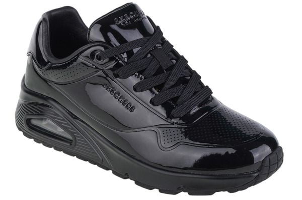 Buty sportowe Sneakersy damskie, Skechers Uno-Shiny One. Czarne buty sportowe na co dzień damskie Skechers, bez wzorów, z materiału, trekkingowe. Za 502.00 zł.
