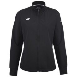Bluza dresowa damska Babolat Play Jacket do tenisa. Czarne bluzy bez kaptura damskie BABOLAT, z dresówki. Za 379.99 zł.
