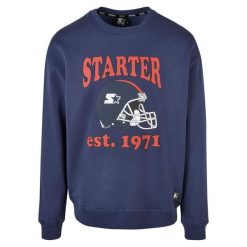 Sweter z okrągłym dekoltem Starter Football. Niebieskie swetry męskie Starter, m, bez wzorów, bez kołnierzyka. Za 304.50 zł.