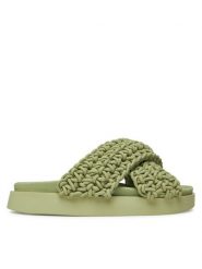 Inuikii Klapki Woven 70104-105 Zielony. Zielone klapki damskie Inuikii, bez wzorów, z materiału, bez obcasa. Za 1,009.00 zł.